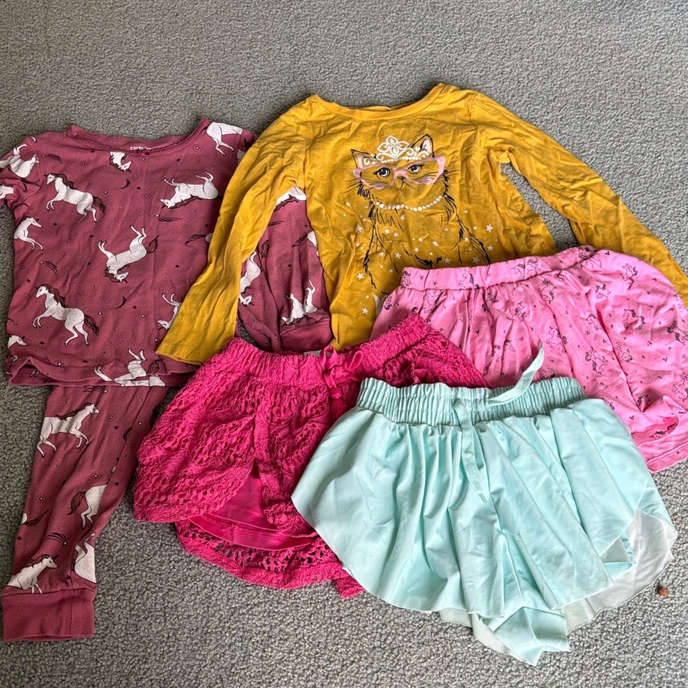 Carter's Girls Mixed lot Bottoms and Tops - Mustard, Pink, Magenta, Mint, Maroon